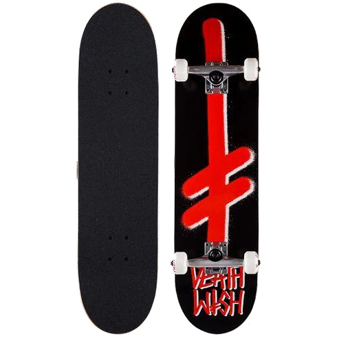 Deathwish Gang Logo Black/Red Complete Skateboard - 8.00