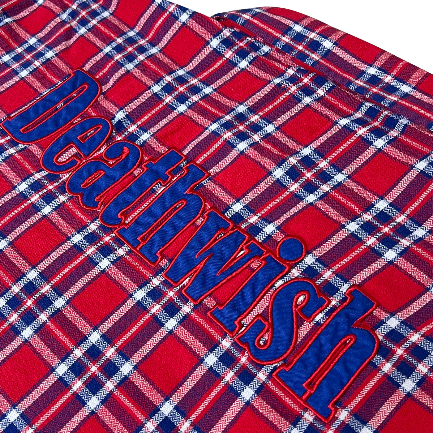 Deathwish Skateboards Classic Flannel Button Up Shirt - Red/Blue - Image 4