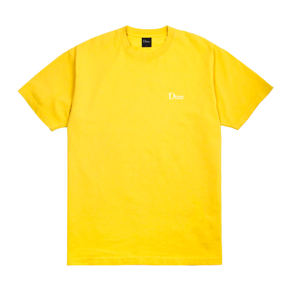 Dime Classic Small Logo T-Shirt - Yellow