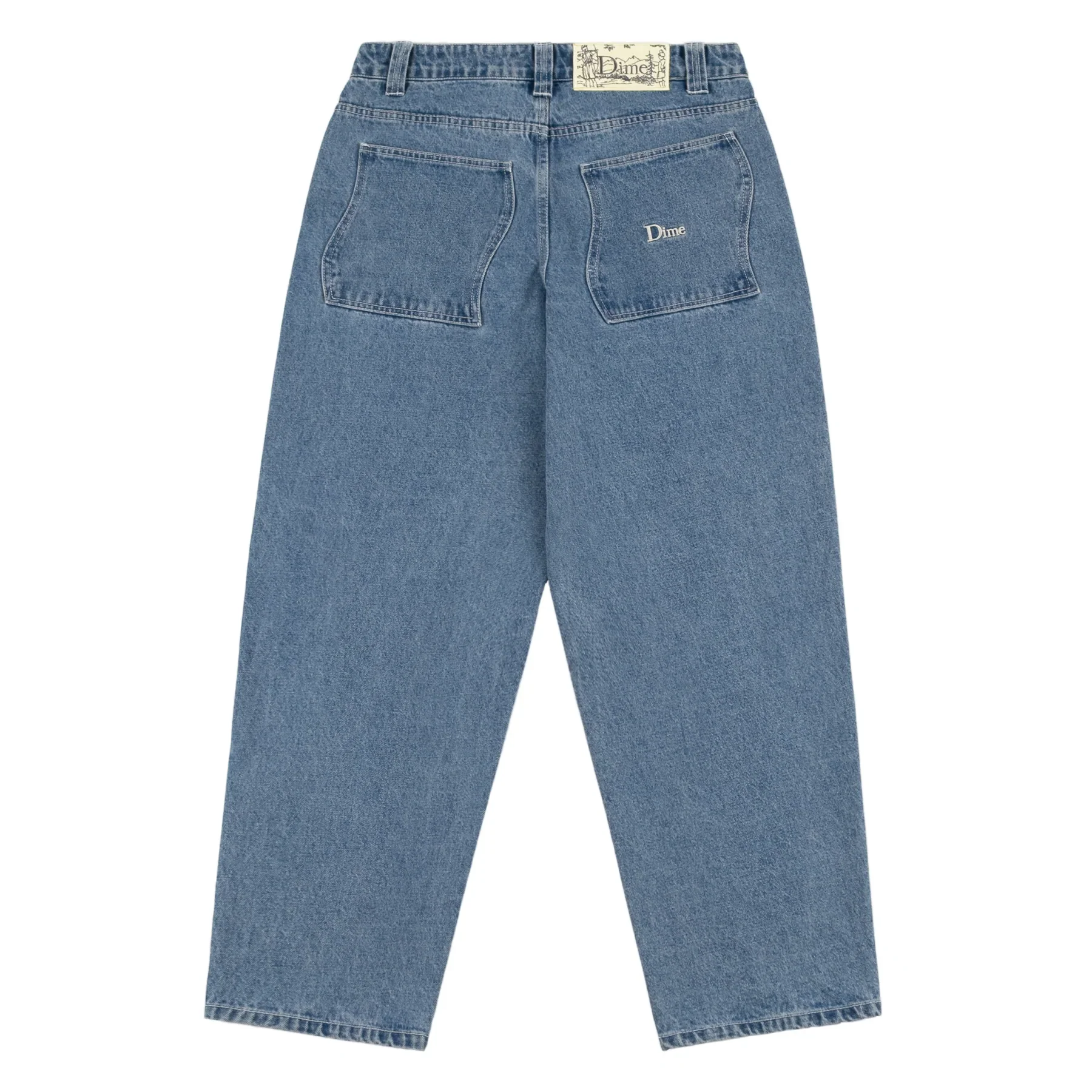 Dime MTL Baggy Denim Pants - Washed Blue - Image 2