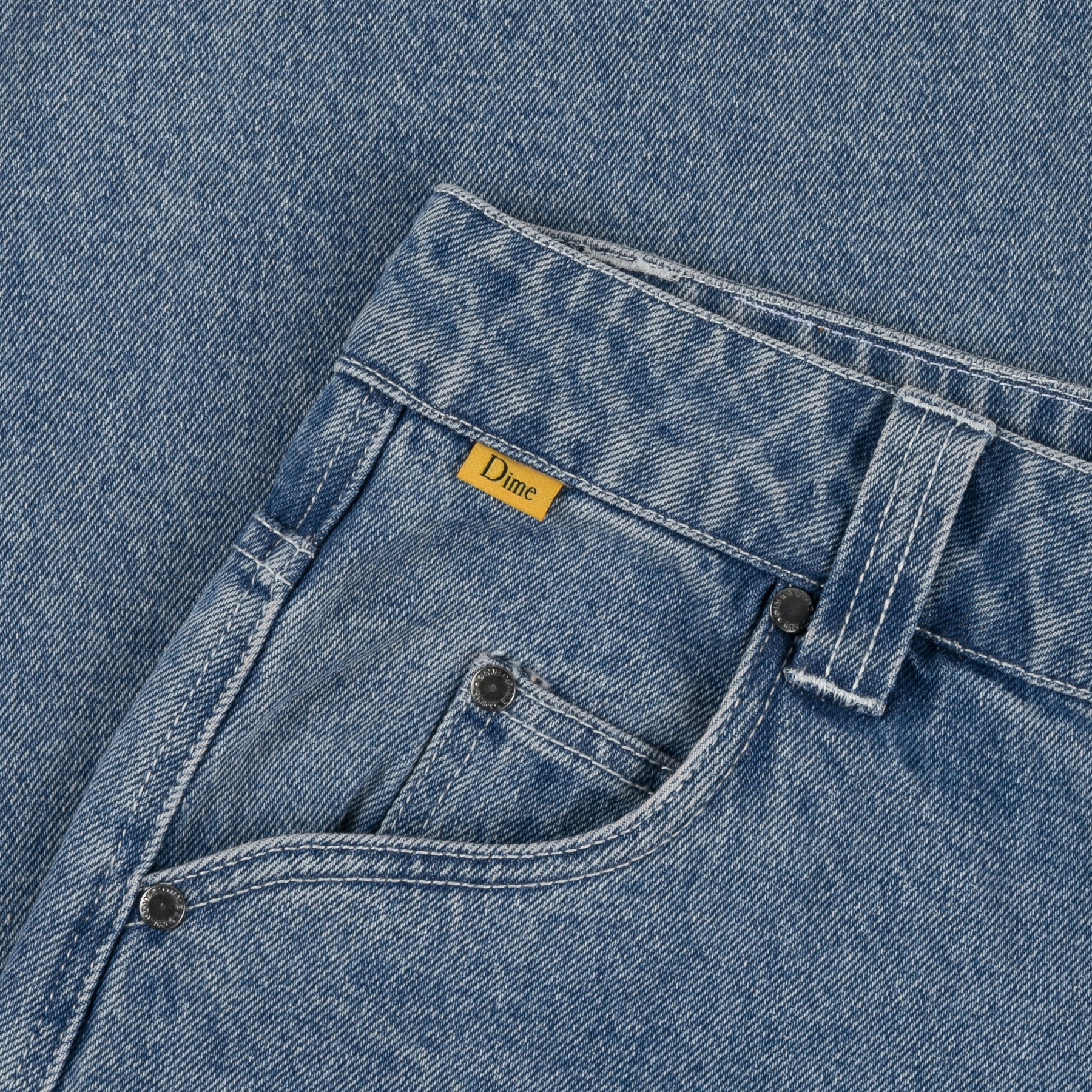 Dime MTL Baggy Denim Pants - Washed Blue - Image 3