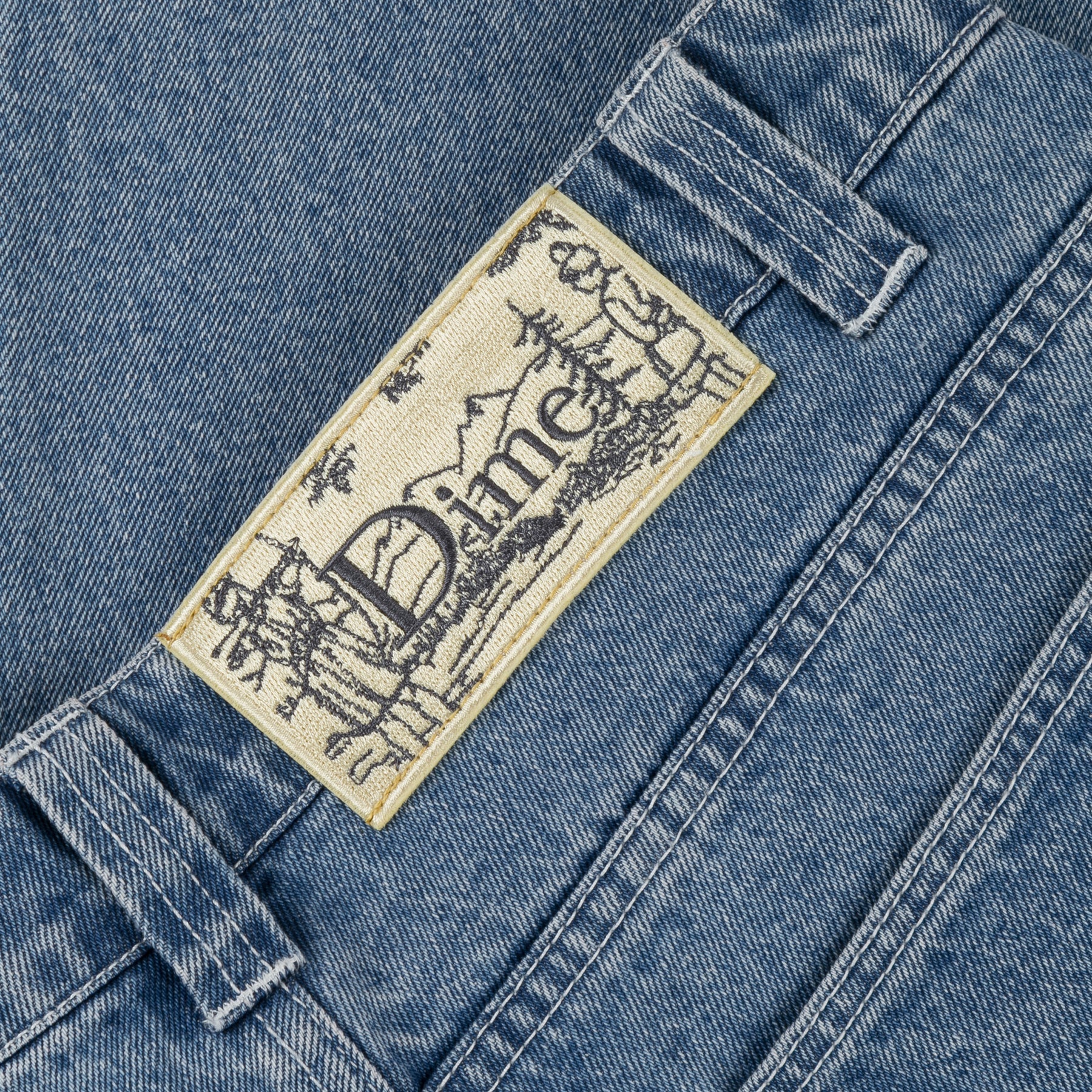 Dime MTL Baggy Denim Pants - Washed Blue - Image 5