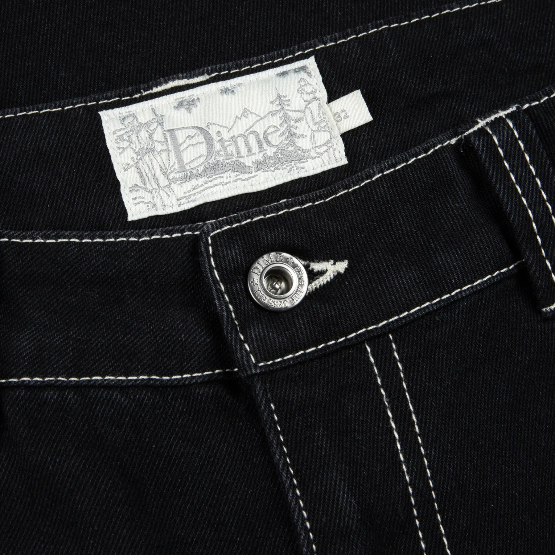 Dime MTL Classic Baggy Denim Pants - Black - Image 2