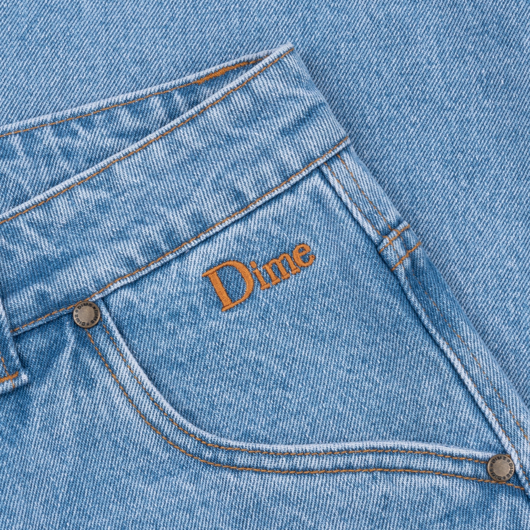 Dime MTL Classic Baggy Denim Pants - Blue Washed - Image 2