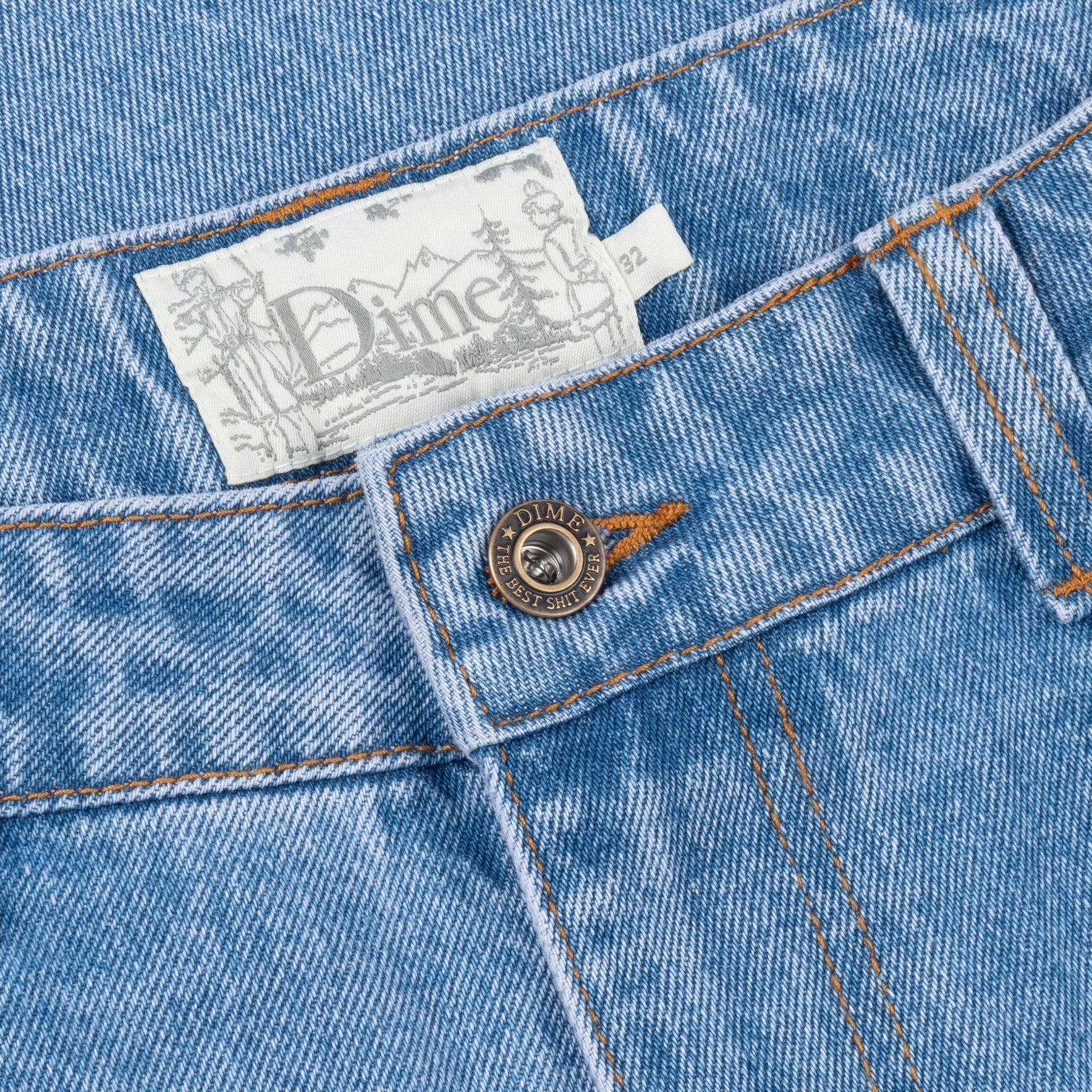 Dime MTL Classic Baggy Denim Pants - Blue Washed - Image 3