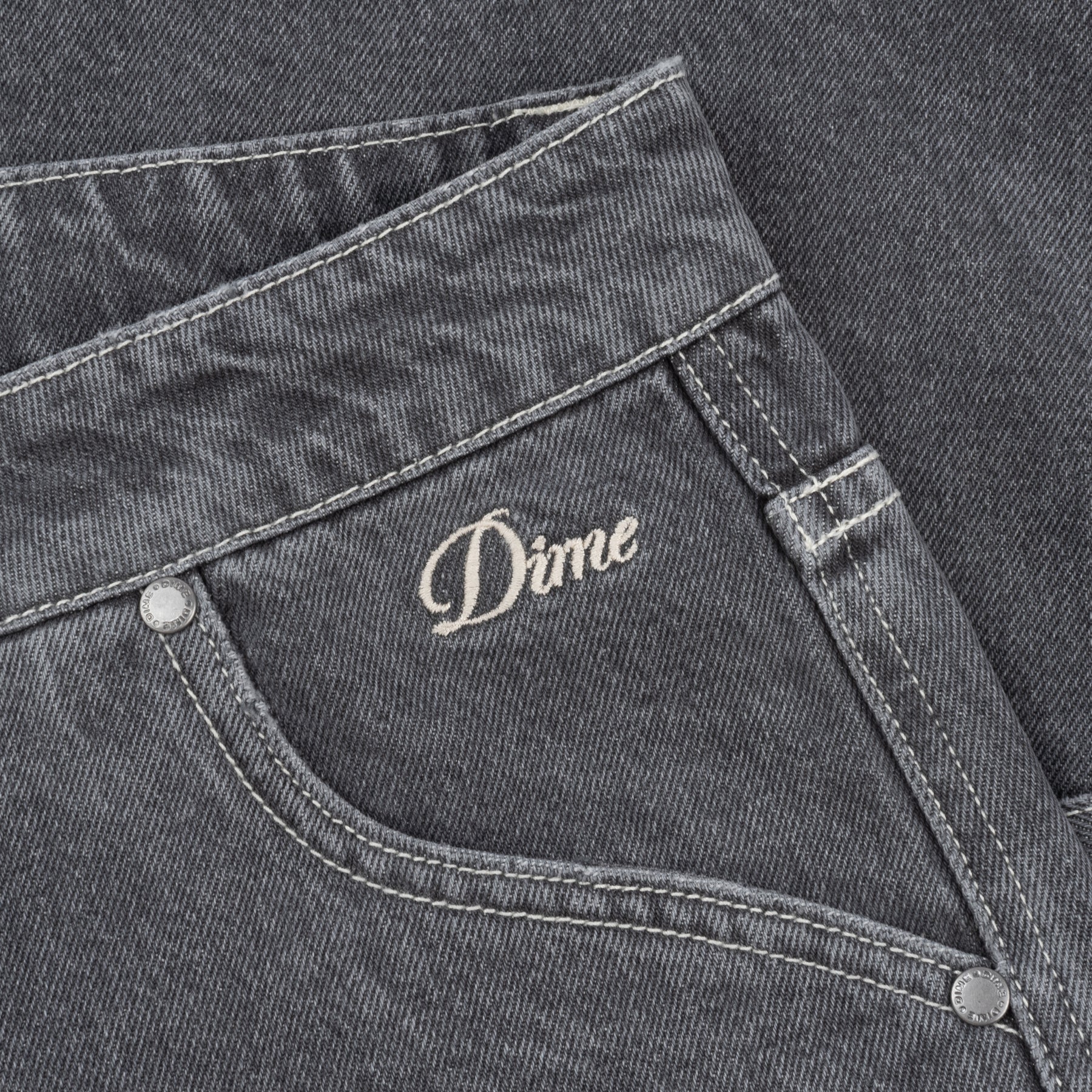Dime MTL Classic Denim Shorts - Faded Black - Image 2