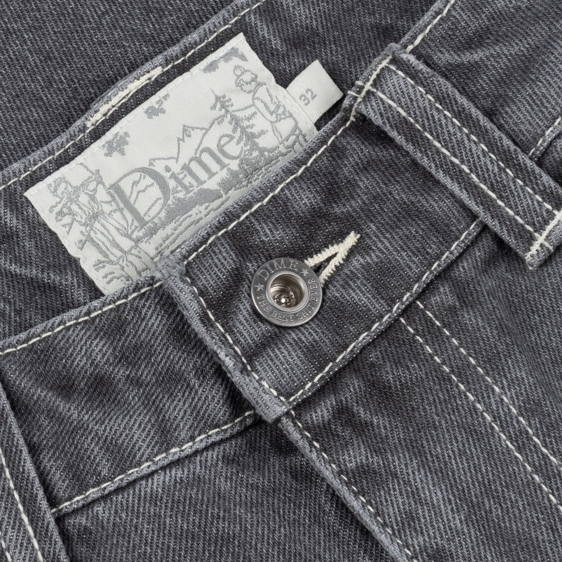 Dime MTL Classic Denim Shorts - Faded Black - Image 3
