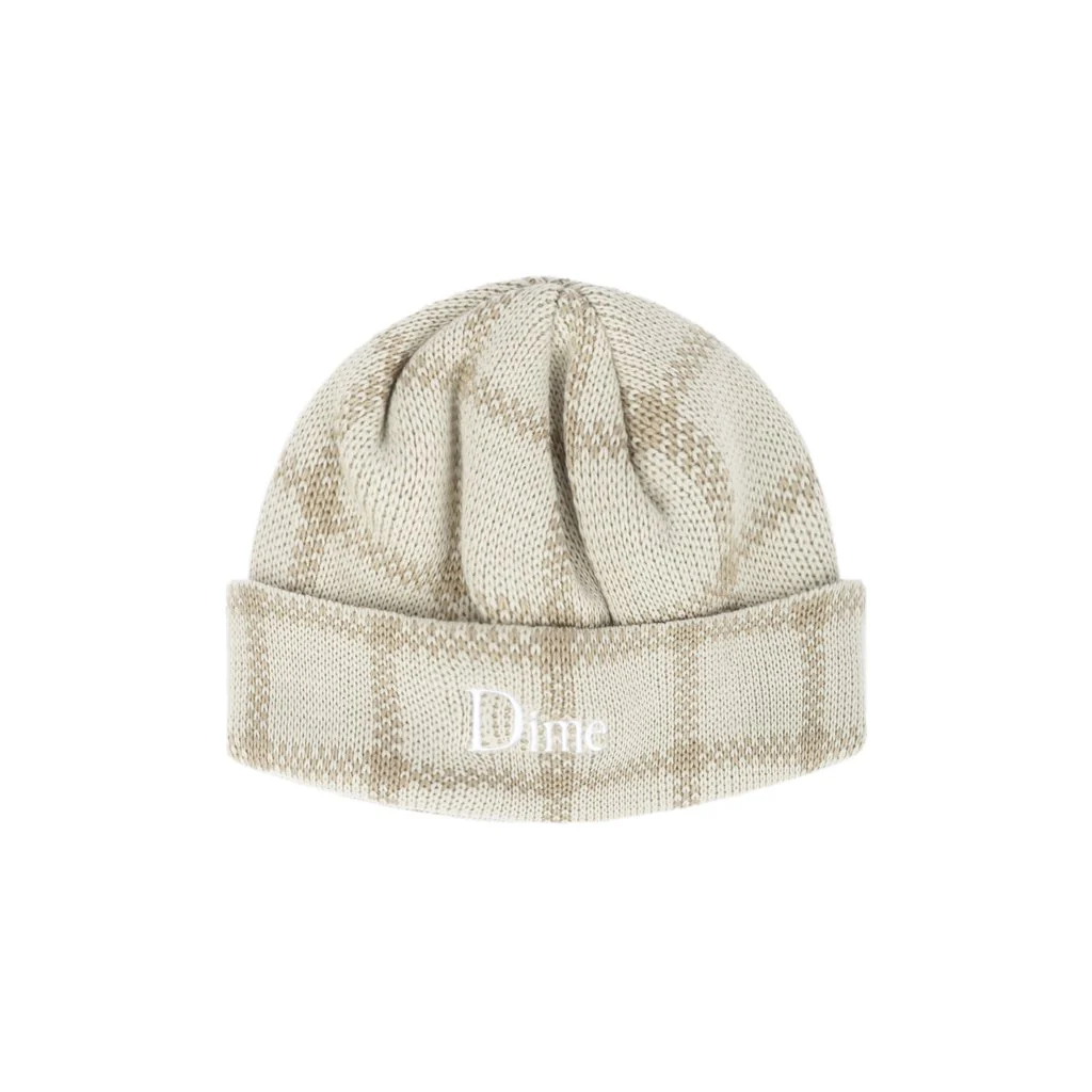 Dime MTL Classic Plaid Beanie - Tan