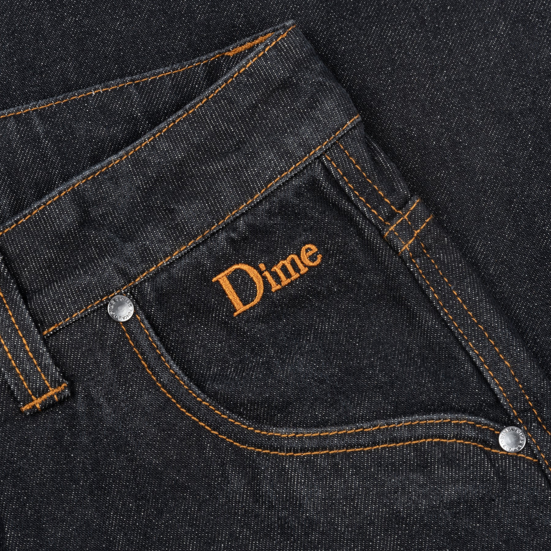 Dime MTL Classic Relaxed Denim Pants - Black Washed - Image 2