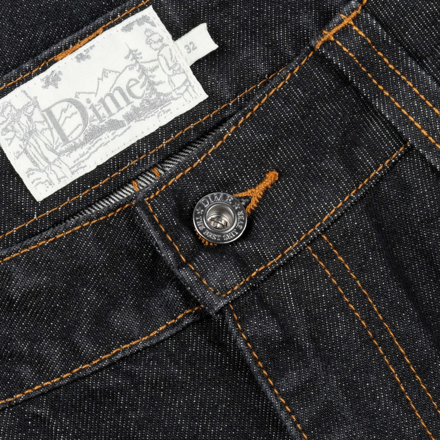Dime MTL Classic Relaxed Denim Pants - Black Washed - Image 3