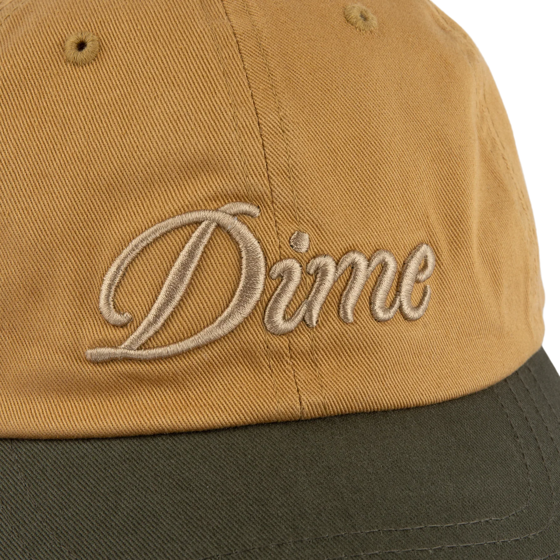Dime MTL Cursive Low Pro Cap - Wheat / Green - Image 2