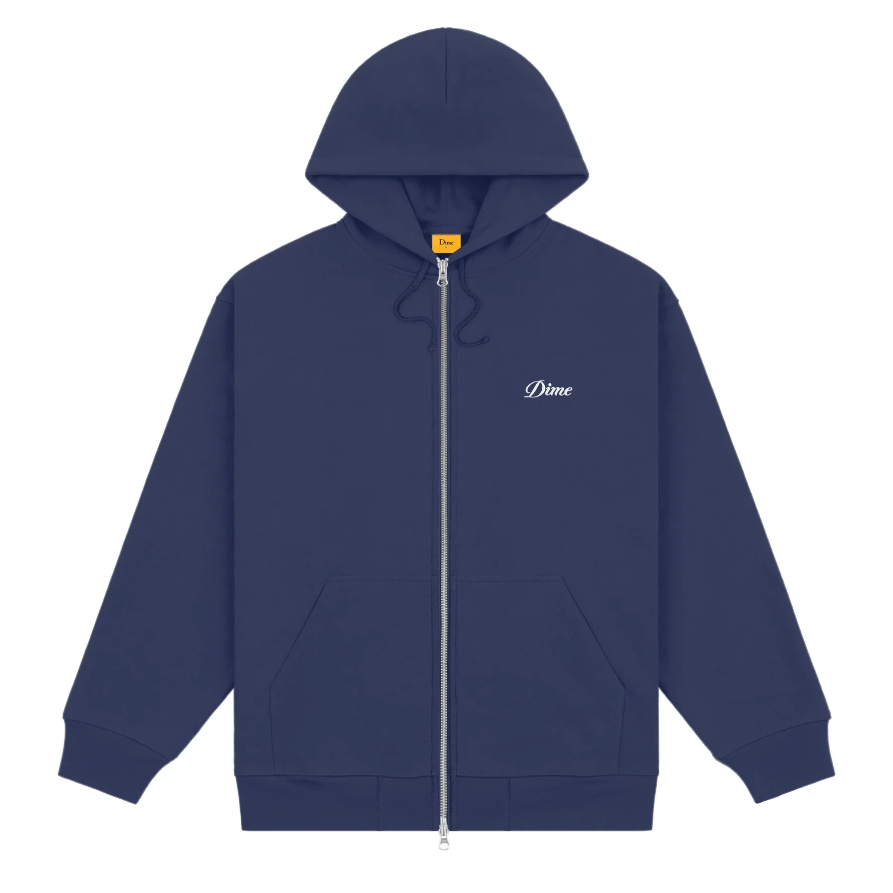 Dime MTL Cursive Zip Hoodie - Night Blue