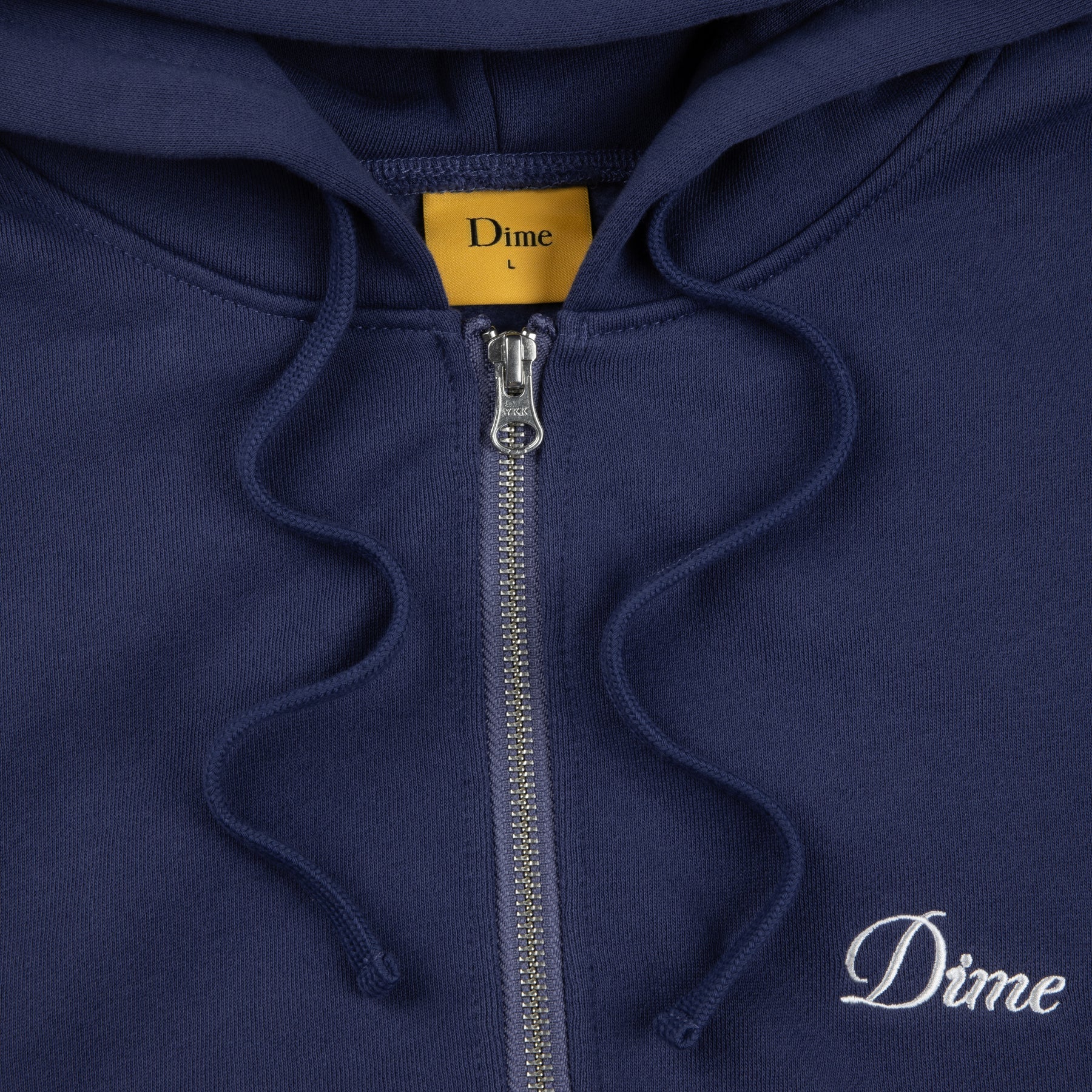 Dime MTL Cursive Zip Hoodie - Night Blue - Image 2