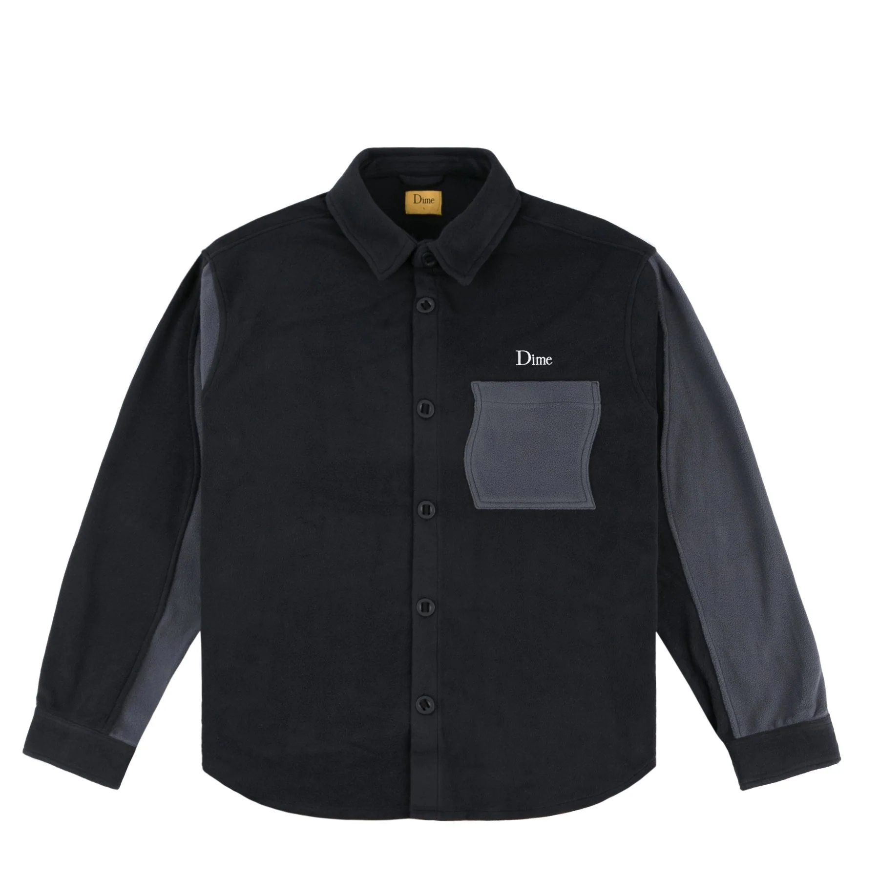 Dime MTL Polar Fleece Button Up Shirt - Black