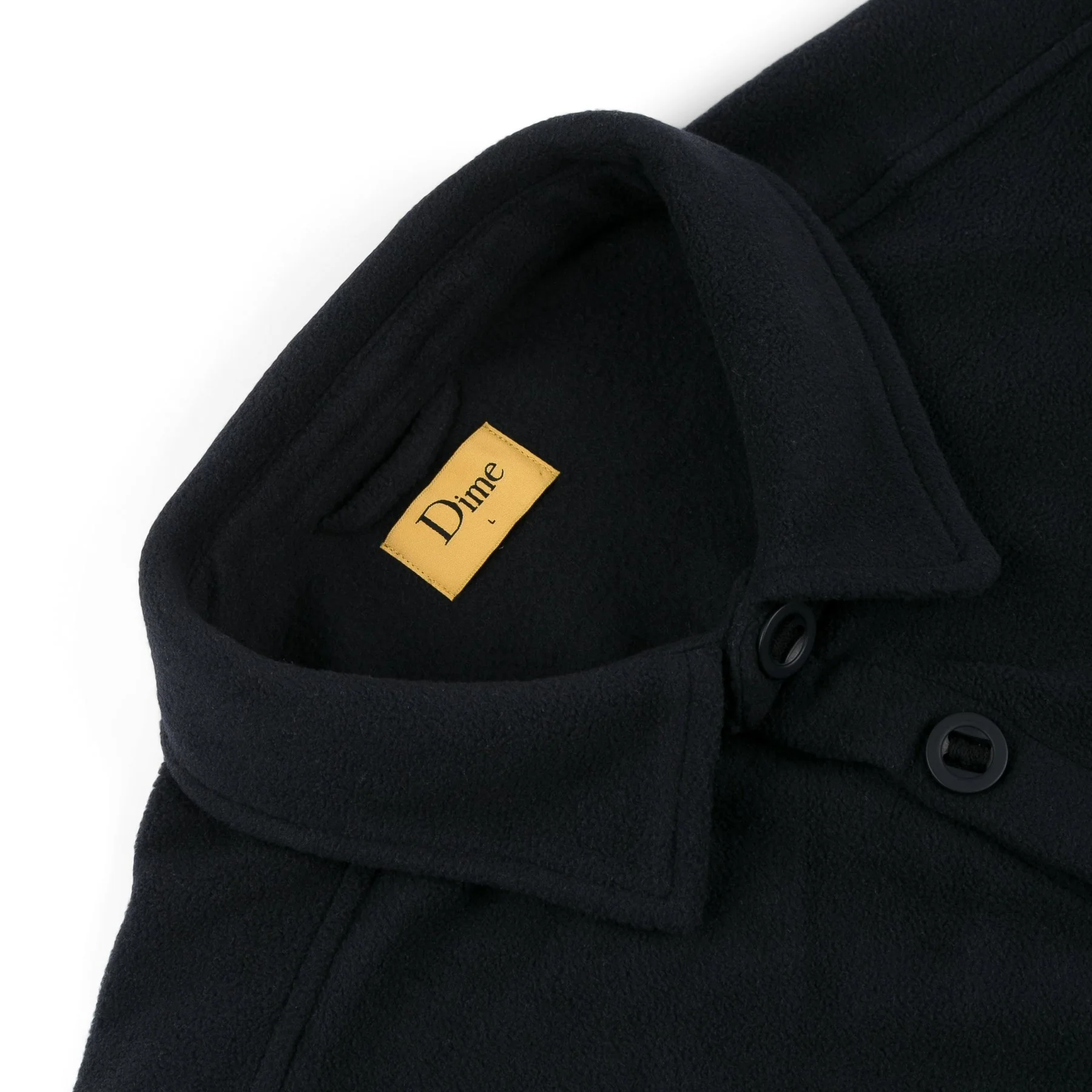 Dime MTL Polar Fleece Button Up Shirt - Black - Image 3