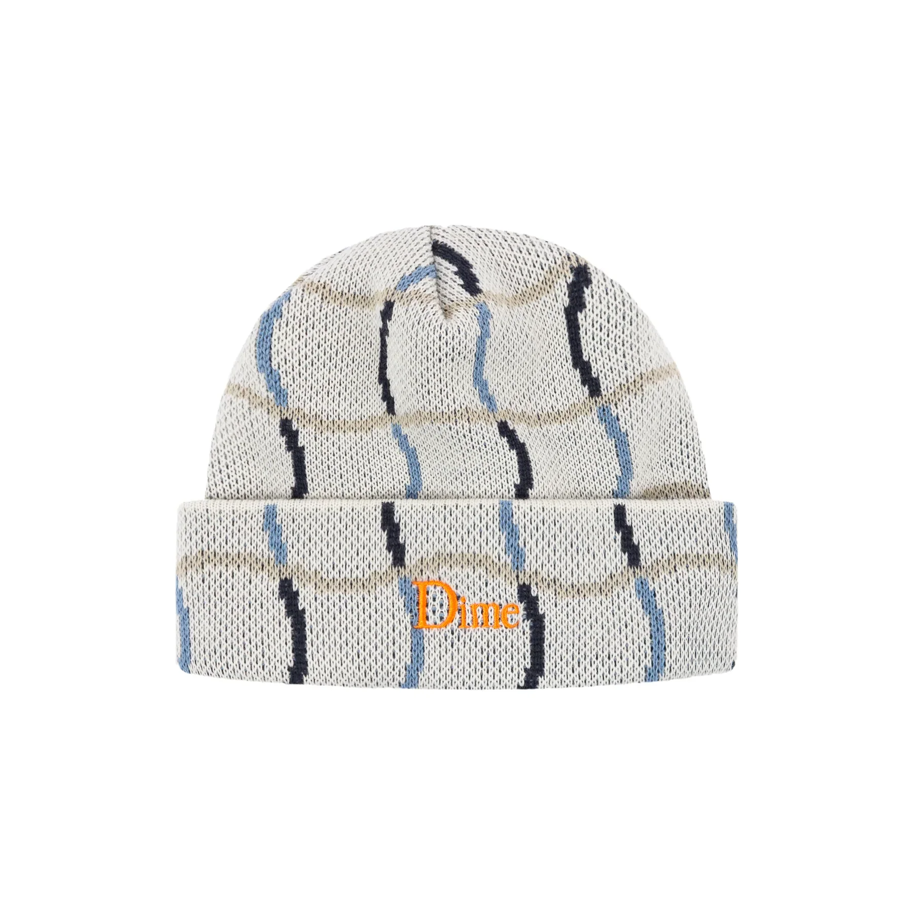 Dime MTL Wave Checkered Beanie - Bone