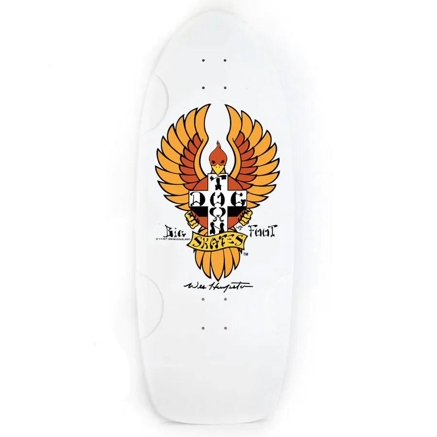 Dogtown Big Foot OG 70's Classic Deck Full White Dip / Orange Bird -11.875