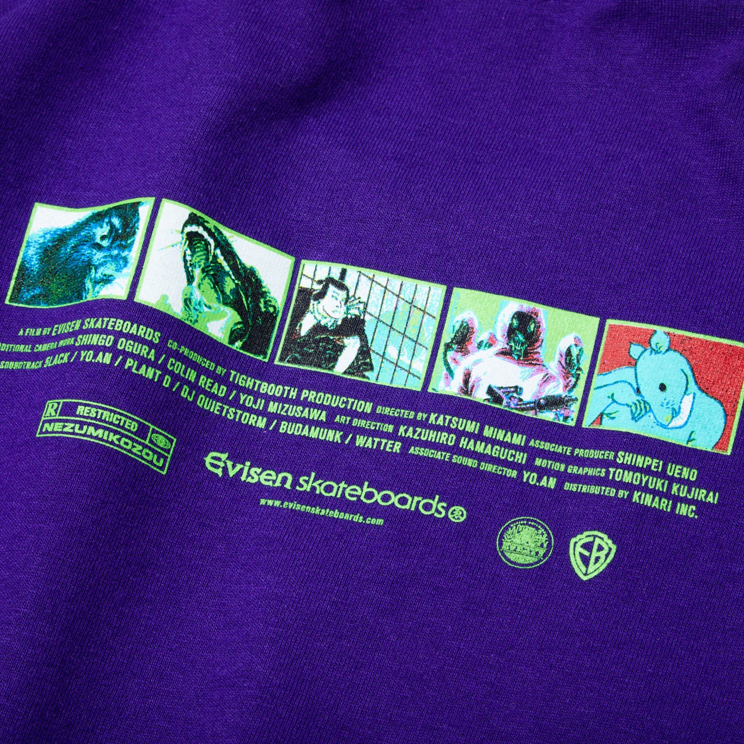 Evisen Skateboards Super Rat Long Sleeve T-Shirt - Purple - Image 4