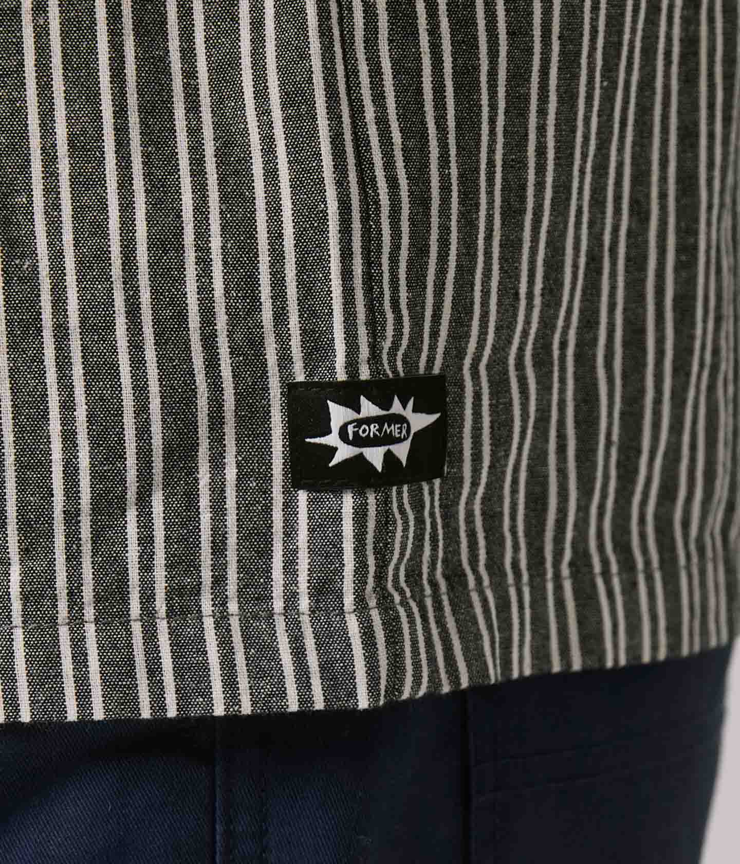 Former Reynolds Stripe Short Sleeve Shirt - Black - Image 2