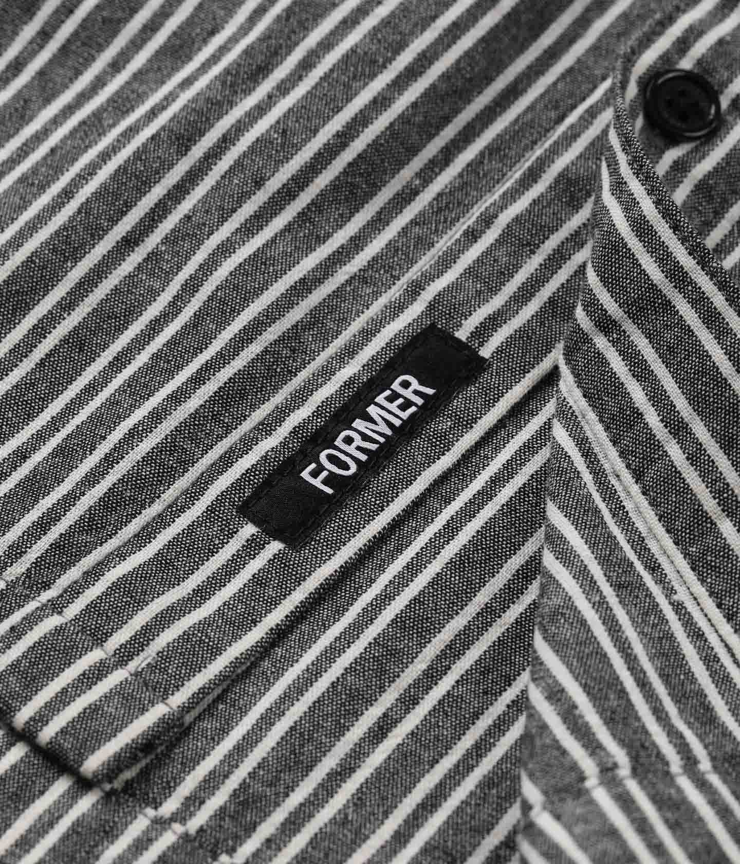 Former Reynolds Stripe Short Sleeve Shirt - Black - Image 3