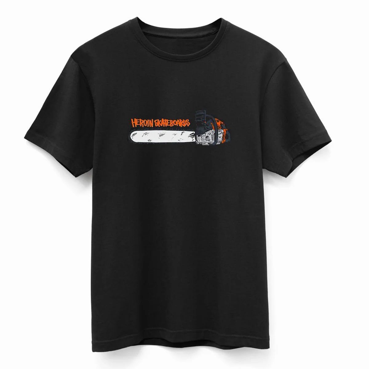 Heroin Skateboards Chainsaw Tee Black