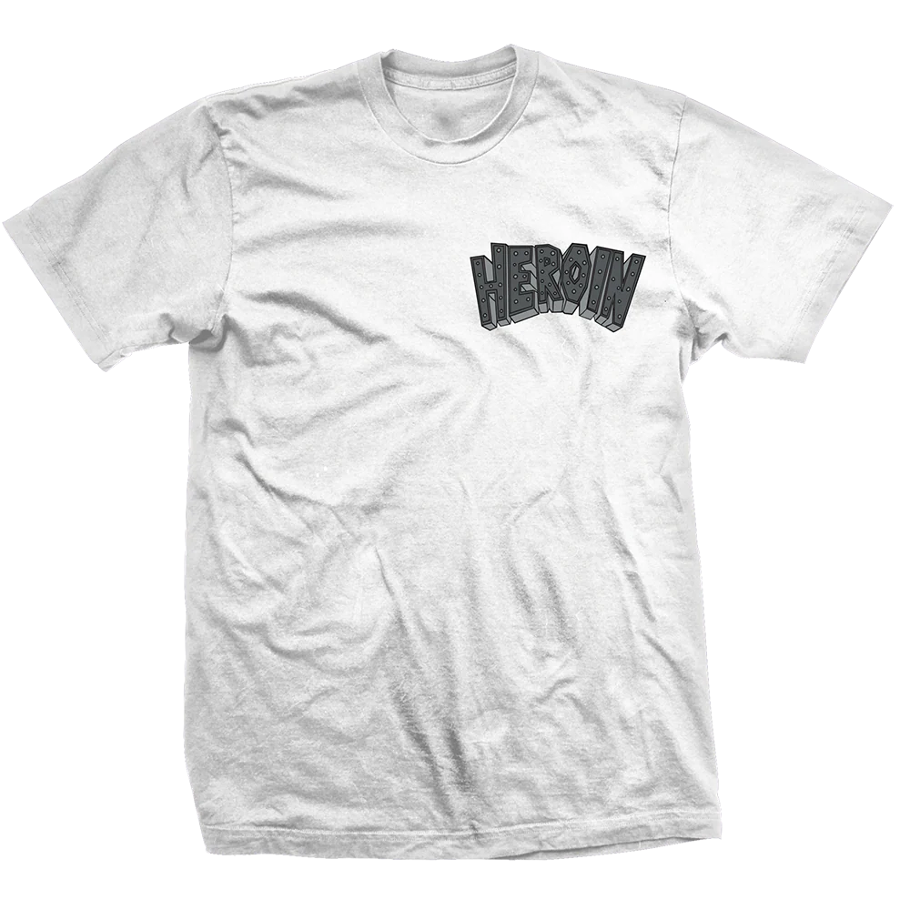 Heroin Skateboards Curb Crusher King T-Shirt - Heather Grey - Image 2