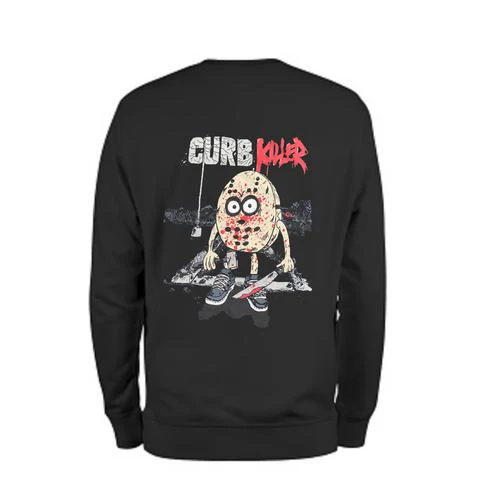 Heroin Skateboards Curb Killer Crewneck Sweatshirt - Black - Image 2