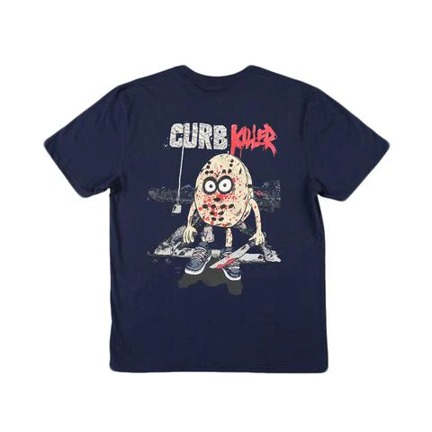 Heroin Skateboards Curb Killer T Shirt - Navy