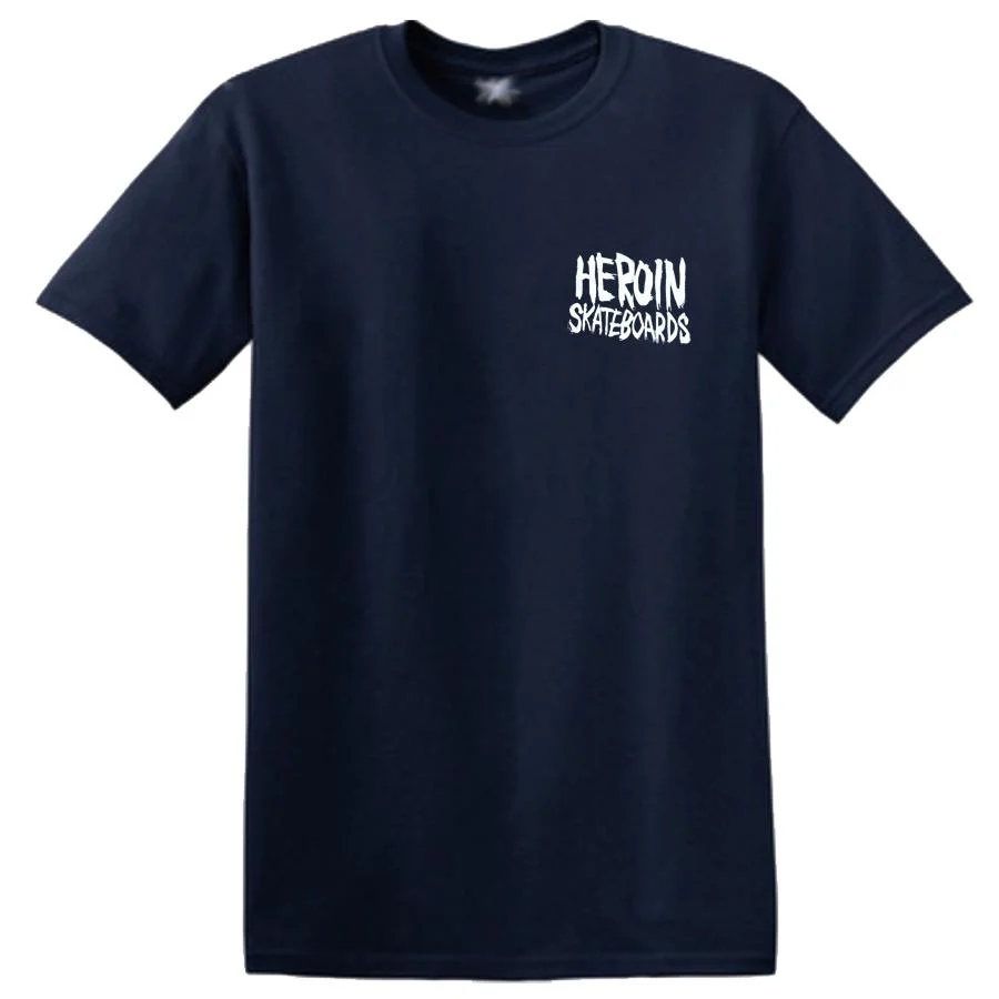 Heroin Skateboards Curb Killer T Shirt - Navy - Image 2
