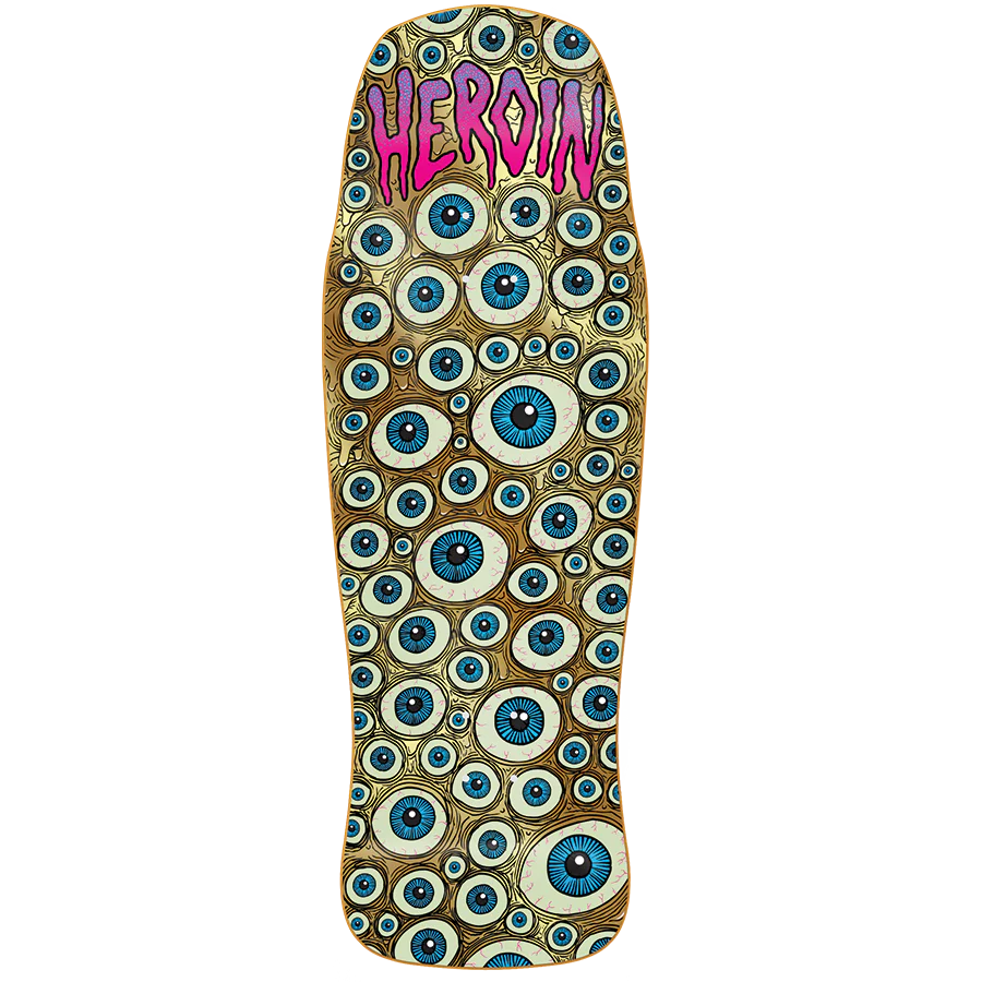 Heroin Skateboards Eyeballer Gold Skateboard Deck - 10.01