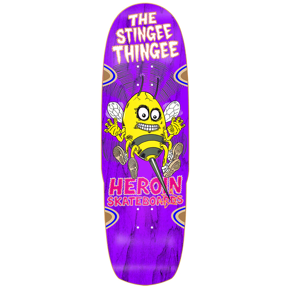 Heroin Skateboards Stingee Thingee Skateboard Deck - 9.8 (Assorted Stains)