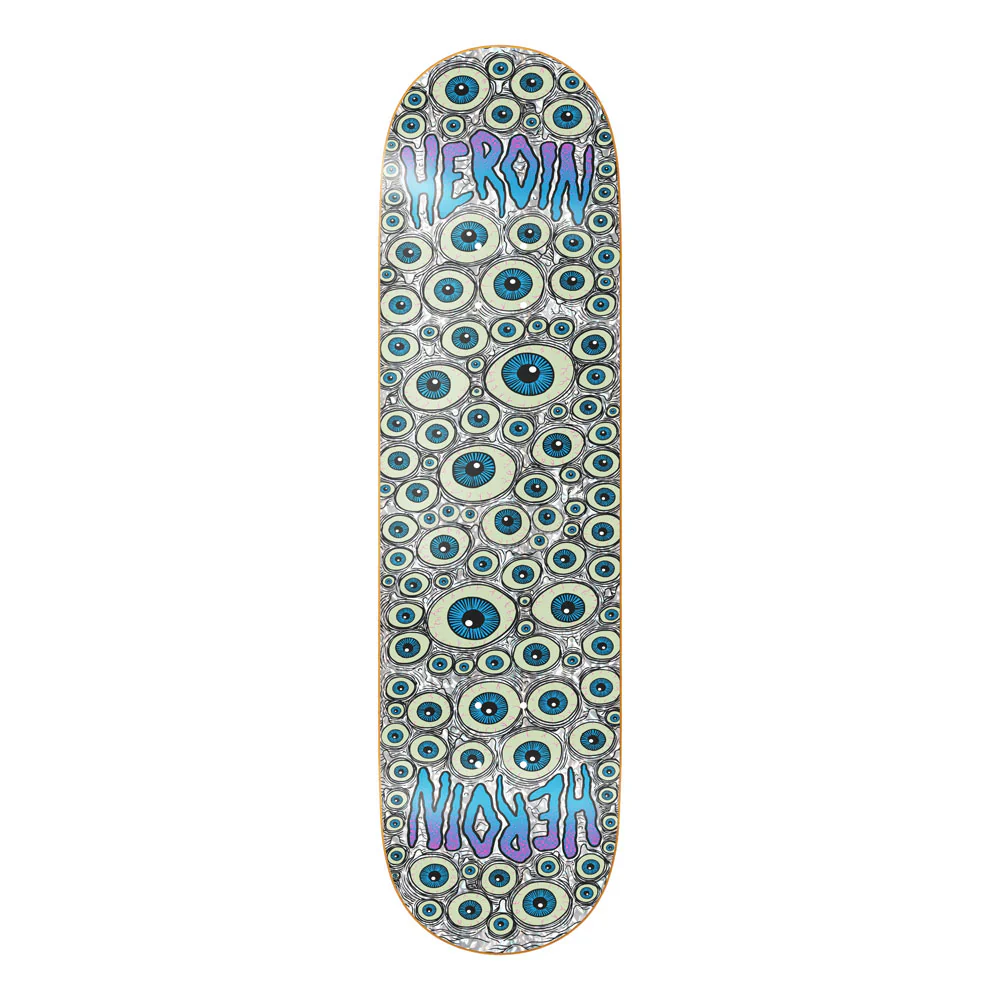 Heroin Skateboards Symmetrical Eyes Holo Skateboard Deck - 8.5