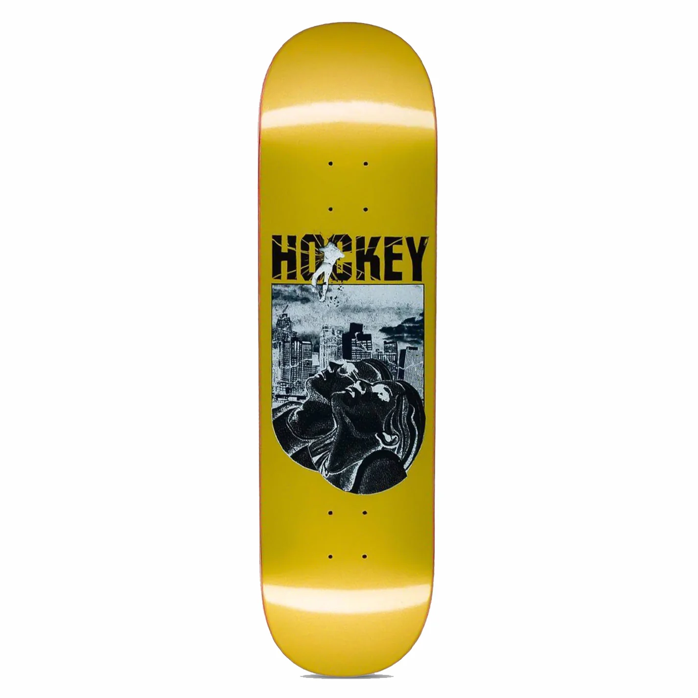 Hockey Look Up Deck - Andrew Allen Skateboard Deck - 8.38 Yellow