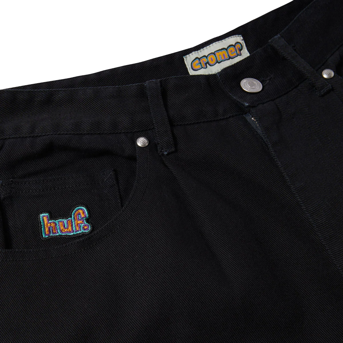 Huf Cromer Denim Pant - Washed Black Jeans - Image 3