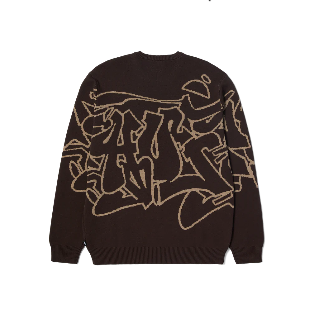 HUF Outlines Crewneck Sweater - Espresso - Image 2
