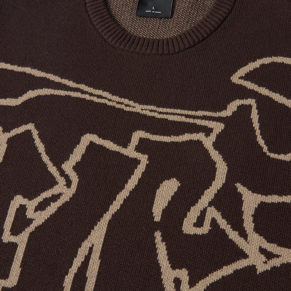 HUF Outlines Crewneck Sweater - Espresso - Image 3