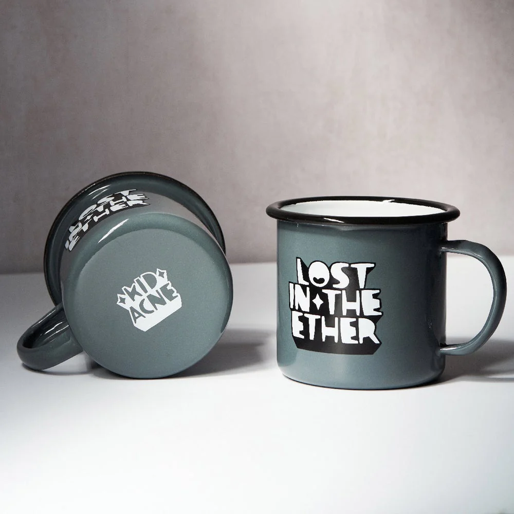 Kid Acne "Lost in the Ether" Limited Edition Enamel Mug - Dark Grey