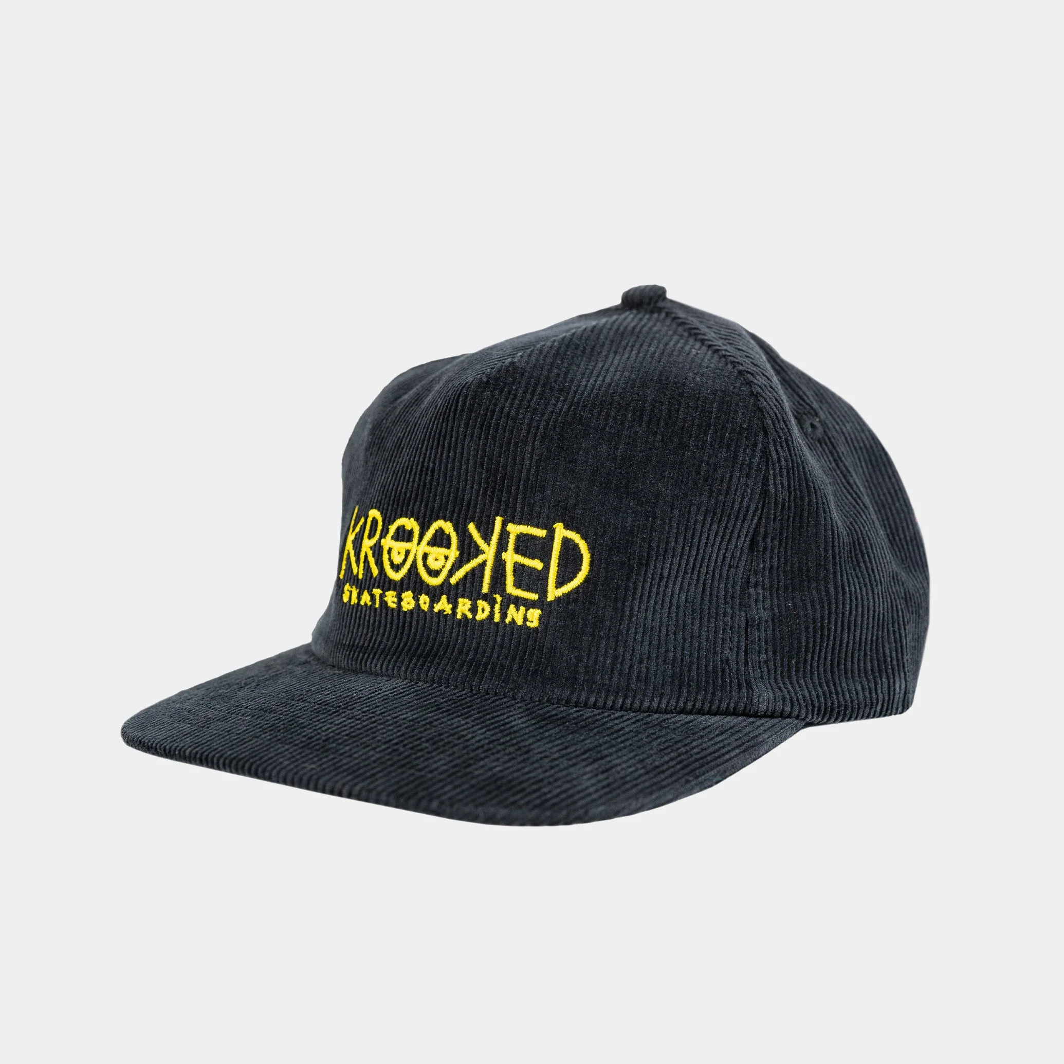 Krooked Eyes Cord Snapback Cap Black/Yellow