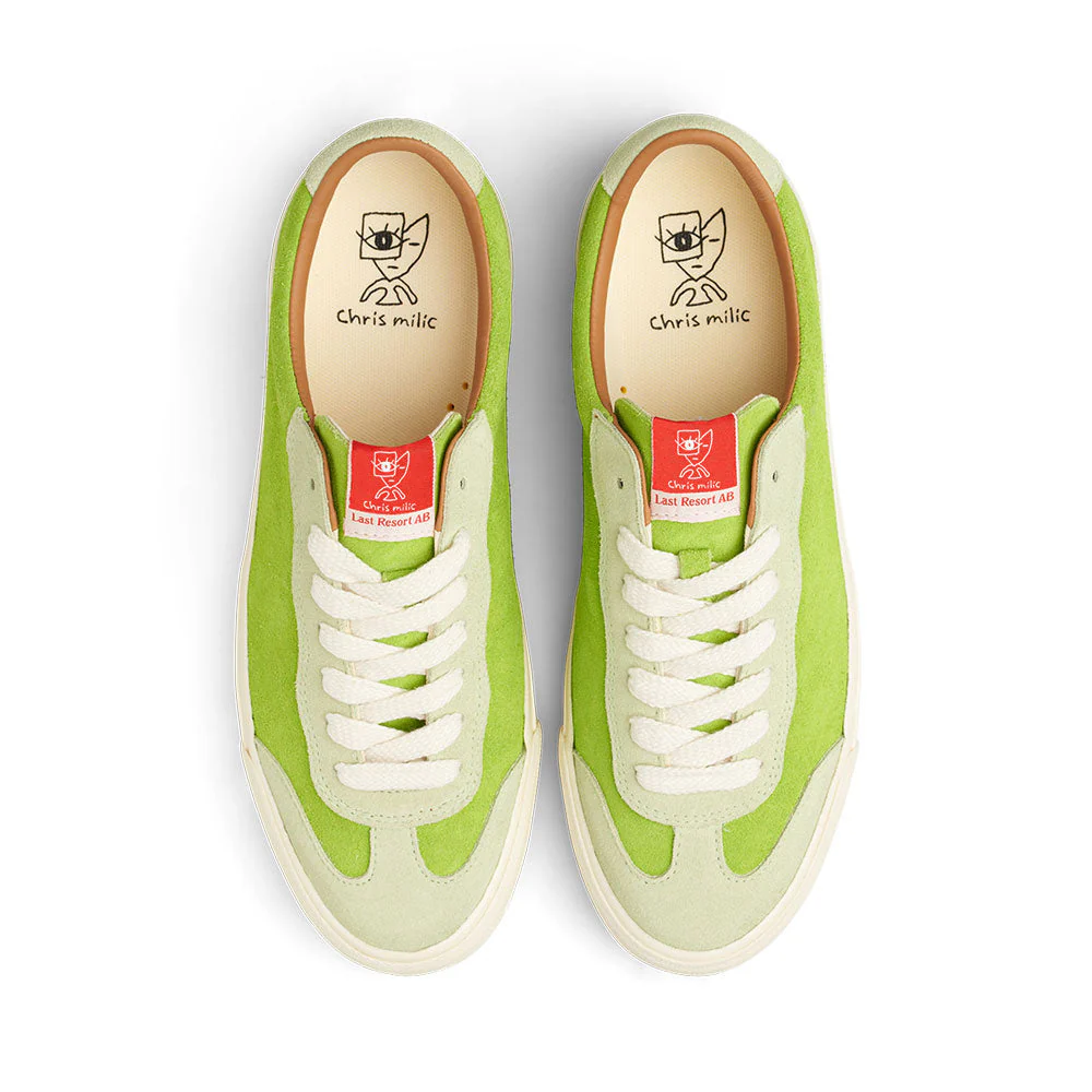 Last Resort AB VM004 Milic Suede Lo model Skate Shoes - Duo Green / White - Image 3