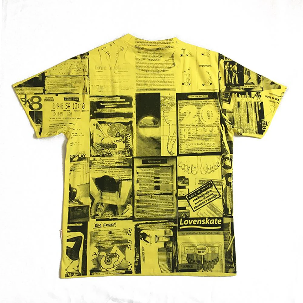 Lovenskate 20th Anniversary Zine Tee - Yellow - Image 2