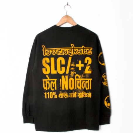 Lovenskate Drink Chai, Get Rad Longsleeve T-Shirt - Black - Image 3