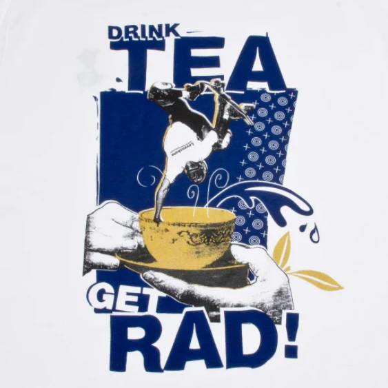 Lovenskate Drink Tea, Get Rad Longsleeve T-Shirt - White - Image 6