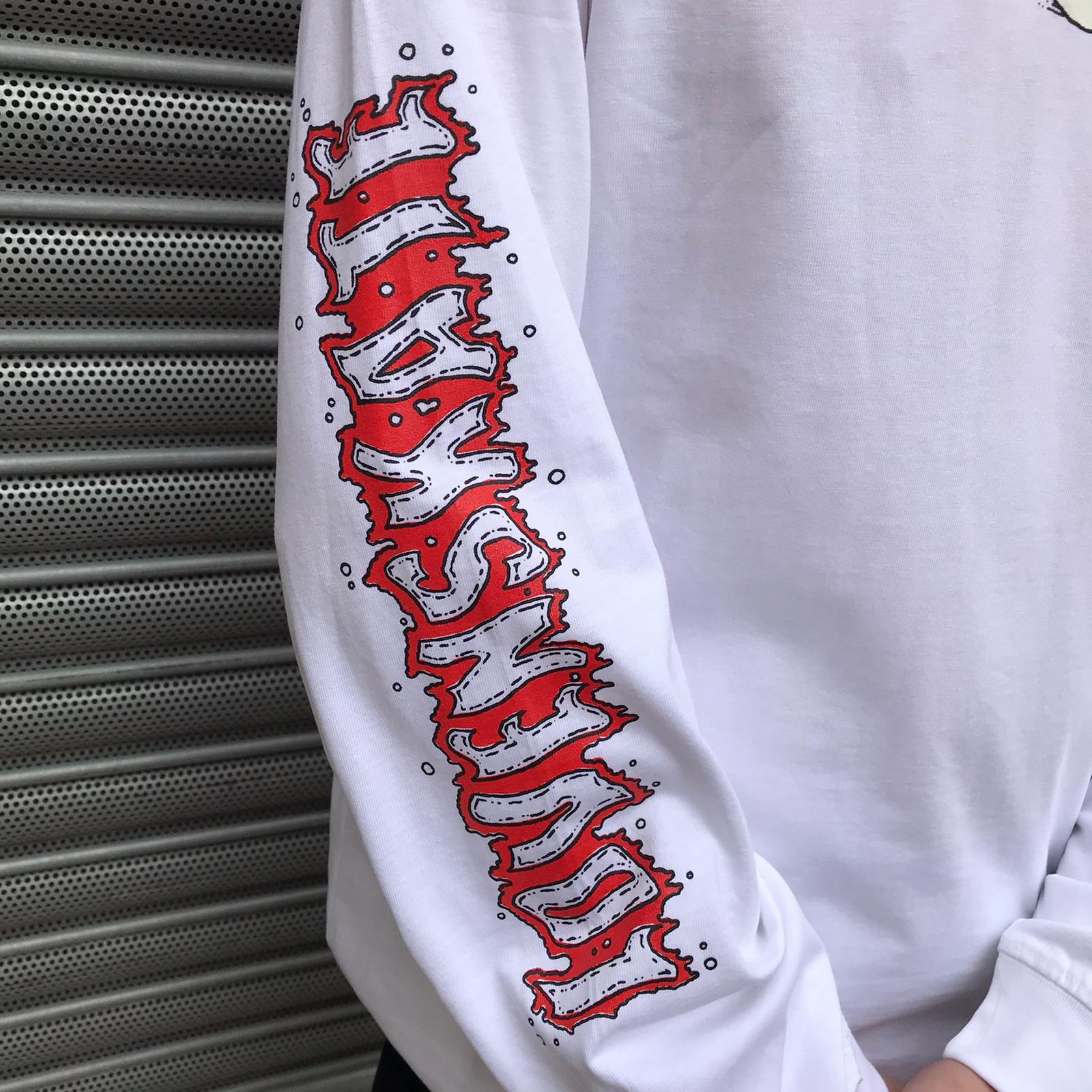 Lovenskate On Ya Bike Boris Long Sleeve T Shirt - White - Image 4