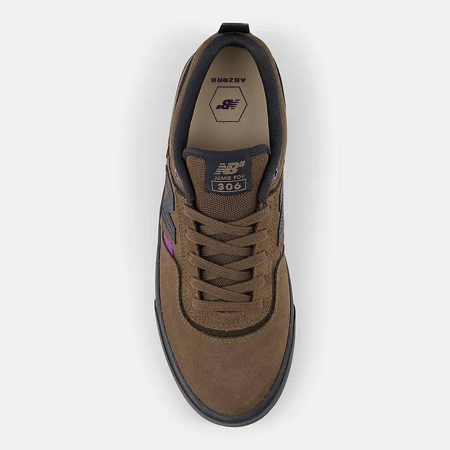 New Balance Numeric 306 Jamie Foy Skateboard Shoe - Brown With Purple - Image 4