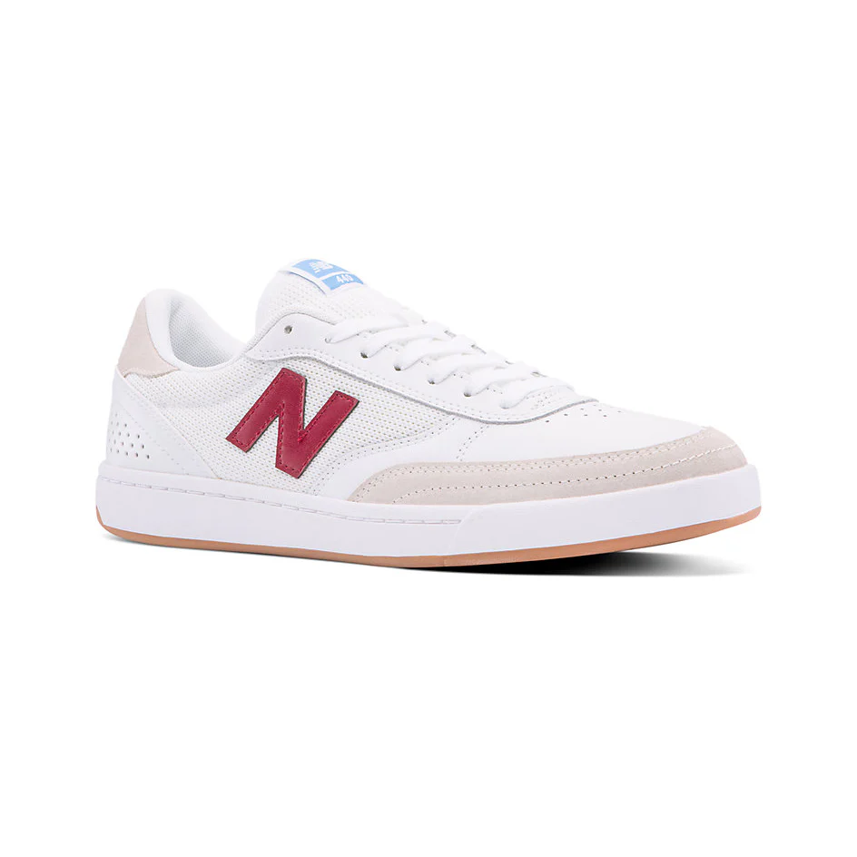 New Balance Numeric 440 Skateboard Shoes - White/Burgundy