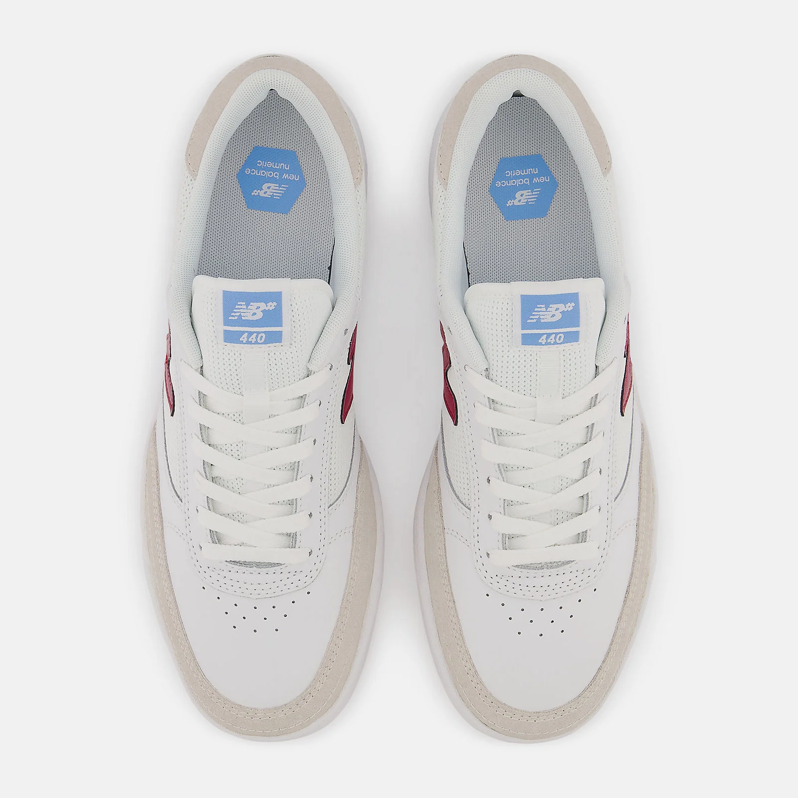 New Balance Numeric 440 Skateboard Shoes - White/Burgundy - Image 3