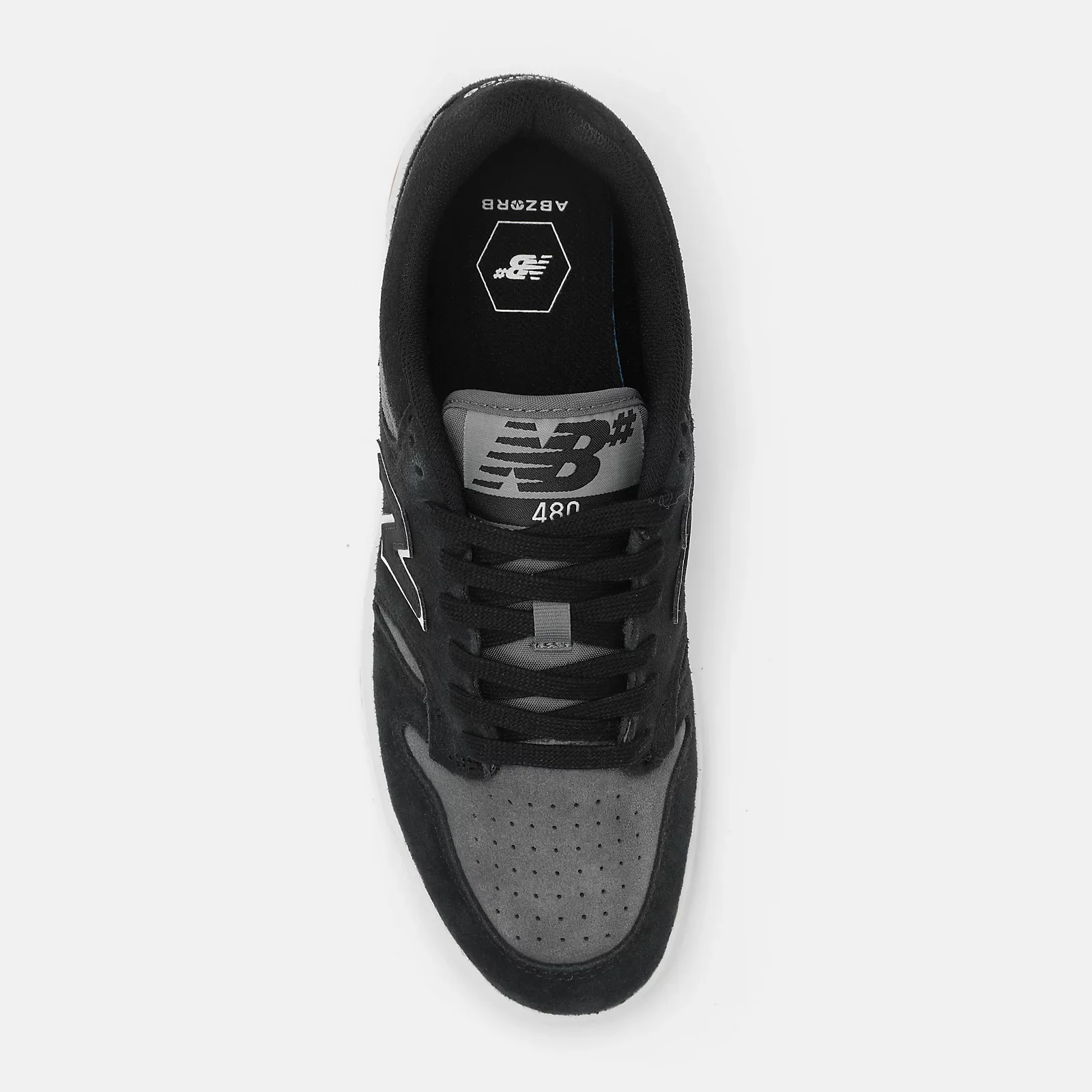 New Balance Numeric 480 Skateboard Shoes - Black With Grey - Image 4