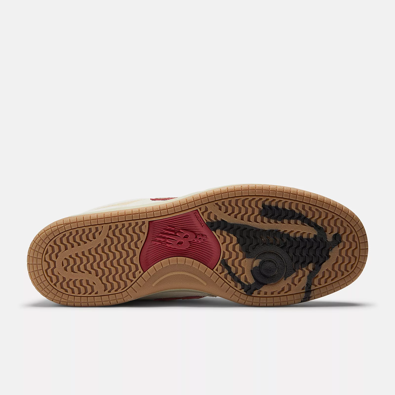 New Balance Numeric 480 Chocolate Skateboard Shoes - Sea Salt With Red - Image 6