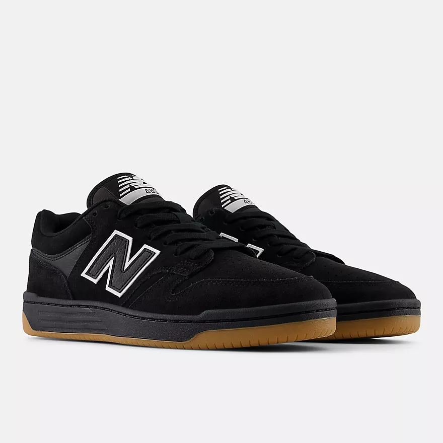 New Balance Numeric 480 Skateboard Shoes - Black With White - Image 2