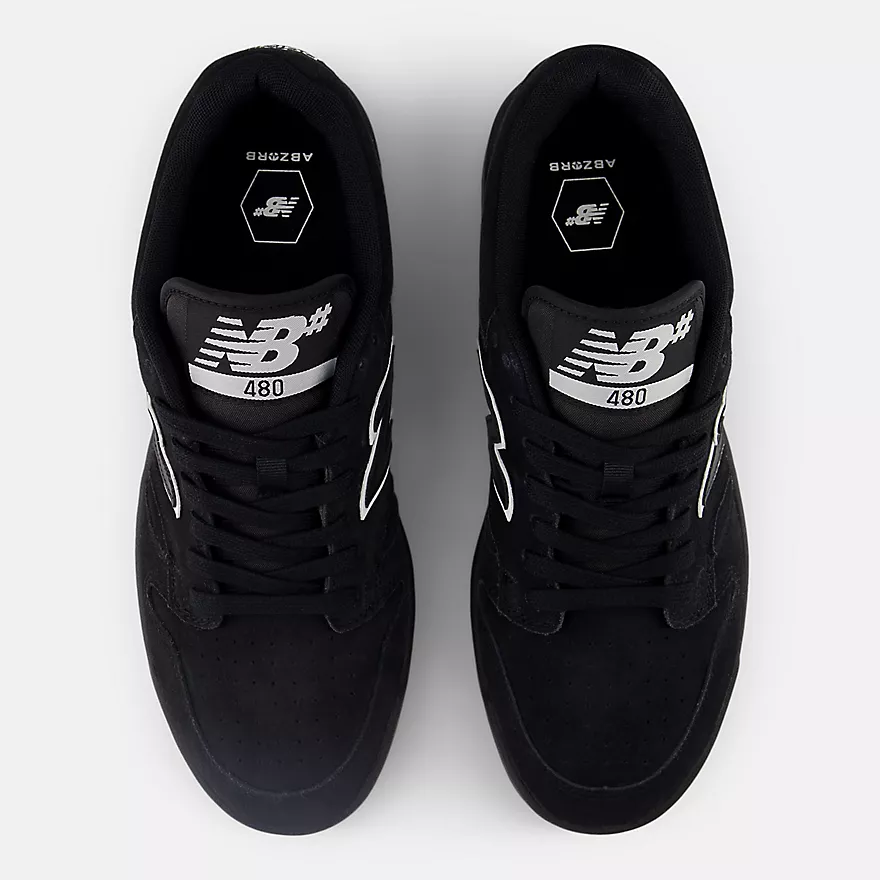 New Balance Numeric 480 Skateboard Shoes - Black With White - Image 4